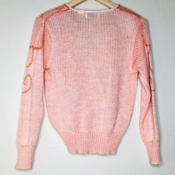 CHARLOTTE Van HORNE V-neck Sweater, Peach Coral Pink - Picture 5 of 10